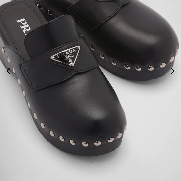Authentic Prada Studded Leather clogs Size 8 - Picture 6 of 10